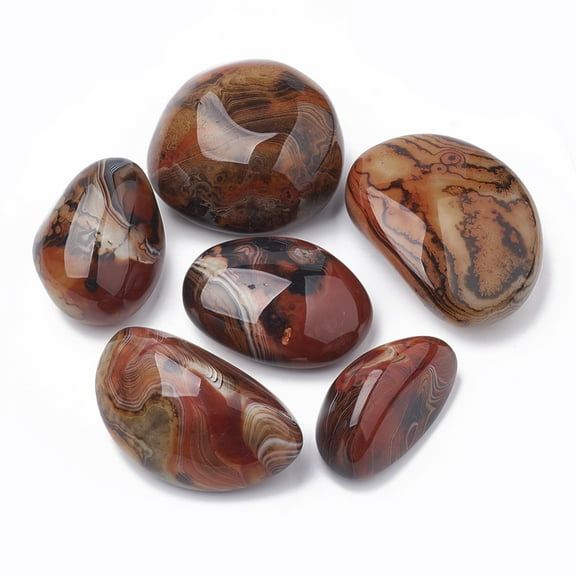 Madagascar Natural Sardonyx Agate Home Decorations Display Decorations Large Tumbled Stones Healing Stones for Chakras Balancing Crystal Therapy Meditation Reiki Nugget 30~90x30~60x20~40mm