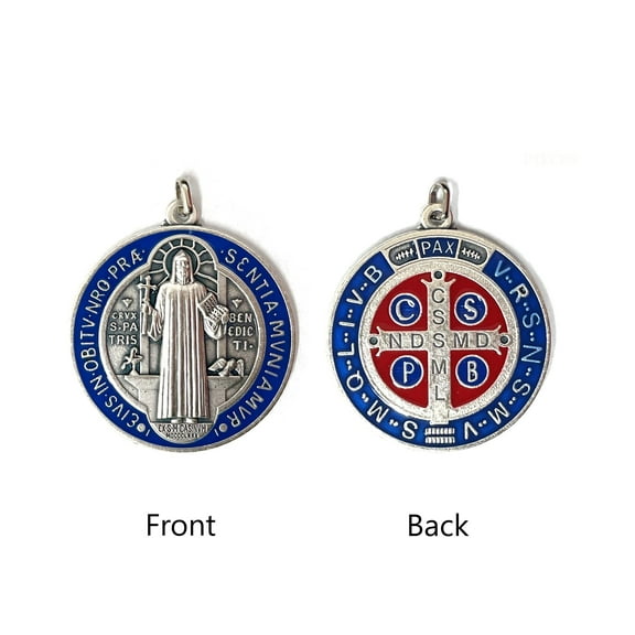 2 Inch Gold and Silver Saint Benedict Medals
