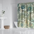 thumbnail image 2 of Artistic Retro Bohemian Curtain 72x72 Inches, Quick-Dry Polyester with Hooks, Colorful Paisley Floral Pattern for Bathrooms, 2 of 5