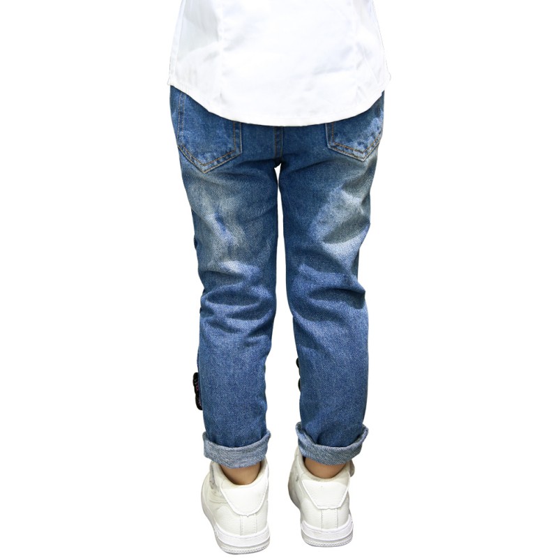 Baby Girls Butterfly Embroidery Jeans Pants Denim Trousers Kids Girl's Casual Jeans Leggings Pants - image 3 of 7