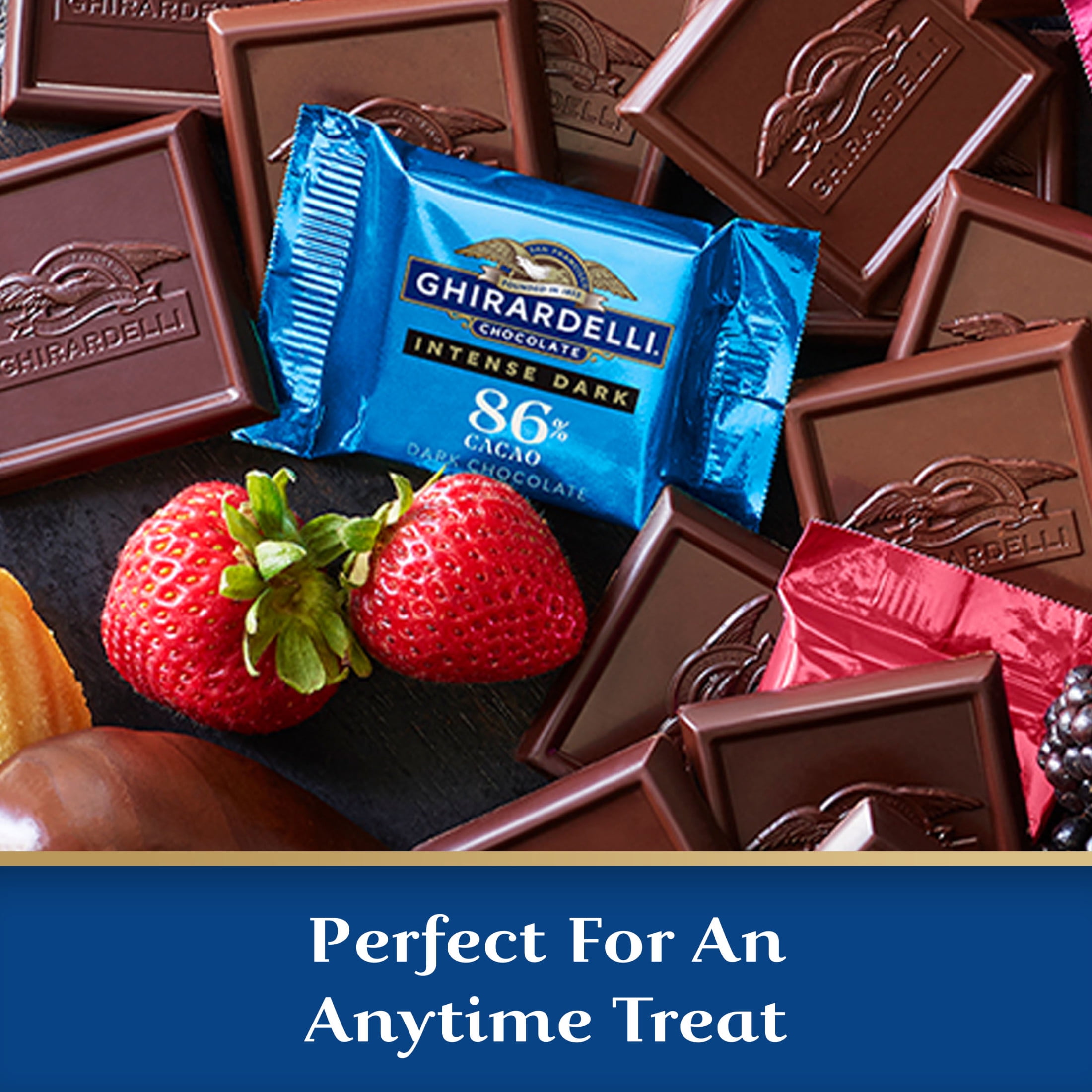 GHIRARDELLI Intense Dark Chocolate Squares, 86% Cacao, 4.12 oz Bag
