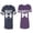 Men Navy / Women Purple, variant on Old Beast Beauty Unisex Couple Matching Cotton Jersey style T-Shirt Contrasting stripes on sleeves (Men Navy / Women Black) (Men S / Women S)