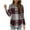 Wine, variant on WRKEKC Long Sleeve Tops for Women Casual Plaid Print Crew Neck Long Sleeve T Shirt with Irregular Hem Loose Fit Fall and Winter Daily Wear Layering Top