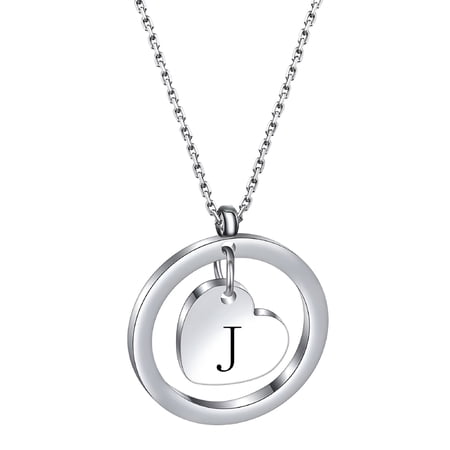 DESIGNICE 2026 New Initial Necklace for Women Stainless Steel A to Z Letter Pendant Charm with Chain Silver J Necklace for Women