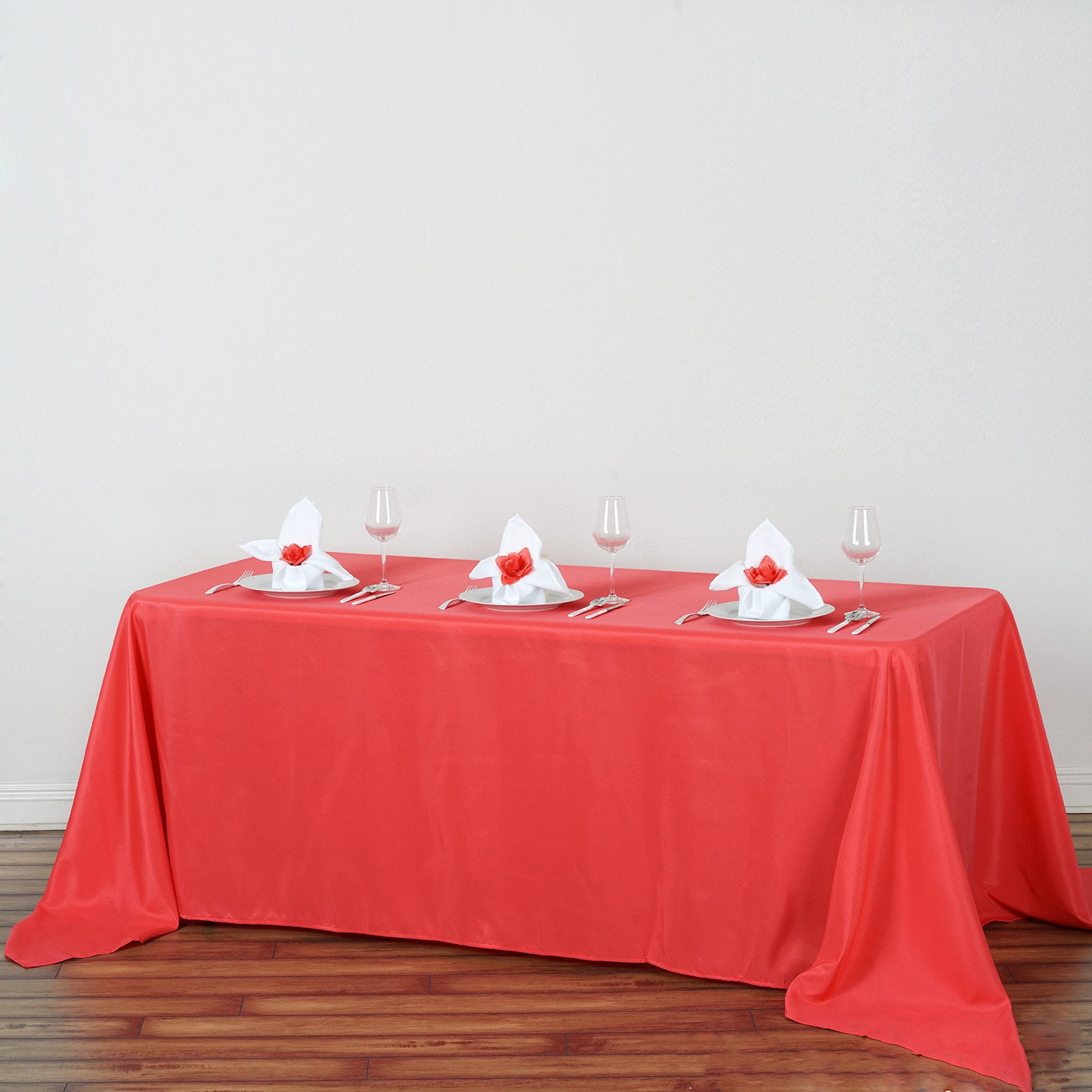 Efavormart 90x132" CORAL Wholesale Rectangle Polyester Tablecloth Linen Wedding Party Restaurant