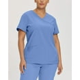 thumbnail image 3 of Fit by White Cross Women's Mock Wrap Solid Scrub Top, 3 of 11