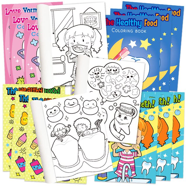 Libro para colorear ArtCreativity Dental, 20 paquetes de 5 x 7 para niños mayores de 3 años