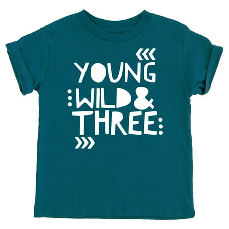 

Young Wild and Three Girls 3rd Birthday Shirt for Toddler Girls Third Birthday Outfit Oceanside Shirt 3T