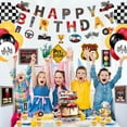 thumbnail image 4 of PIXHOTUL Race Car Birthday Party Decorations Kit with Banner and Checkered Flag Balloons, 4 of 7