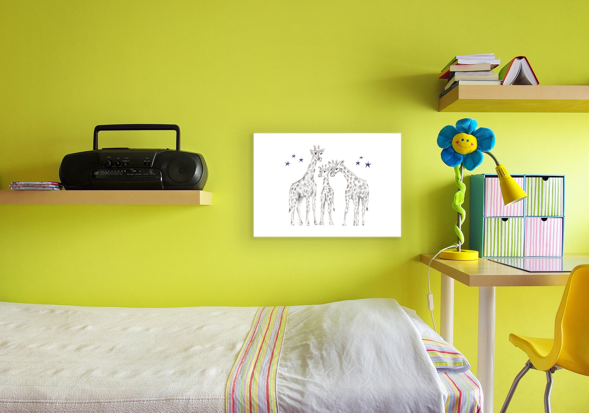 The Kids Room by Stupell Giraffe Family Graphite Drawing Wall Plaque Art, 10 x 0.5 x 15