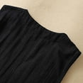 thumbnail image 5 of Lovskoo Cotton Linen Summer Tops for Women 2024 Tank Tops V Neck Sleeveless Solid Color Split Mid Length Loose Coat Tank Tops Black, 5 of 6