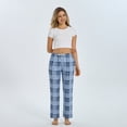 thumbnail image 5 of HEARNICE Women's Pajama Pants, Soft Long Casual Pajama Lounge Bottoms, Knit Sleep Pants with Pockets(LIGHT BLUE PLAID, L), 5 of 6