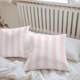 thumbnail image 6 of Throw Pillow Covers 24x24 Inch Set of 2, Pink Striped Waterproof Outdoor Pillow Covers, Modern Thin Line Vertical Stripes Decorative Cushion Pillowcases for Couch, Sofa, Bed, Garden, Patio, 6 of 9