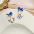 thumbnail image 6 of SUSHANG Blue Bow Earrings Easter Earrings Fun Cartoon Paint Blue Bow Bunny Irregular Earrings Fashion Special Earrings 1 Pair of Personalized Earrings, 6 of 9
