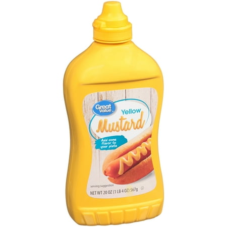 (4 Pack) Great Value Yellow Mustard, 20 oz (The Best Honey Mustard)