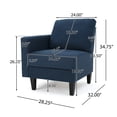 thumbnail image 6 of Noble House Contemporary Fabric Sectional Sofa, Dark Blue, 6 of 11