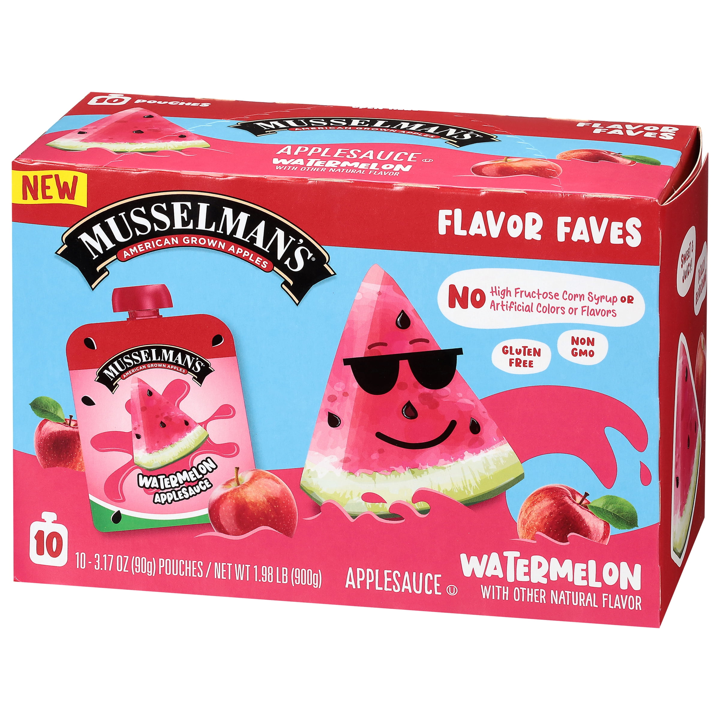 Musselman's Watermelon Applesauce, 3.17oz, 10 Count