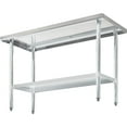 thumbnail image 2 of 72"W x 30"D 18 Gauge 430 Stainless Steel Workbench with Galvanized Legs & Undershelf, 2 of 6
