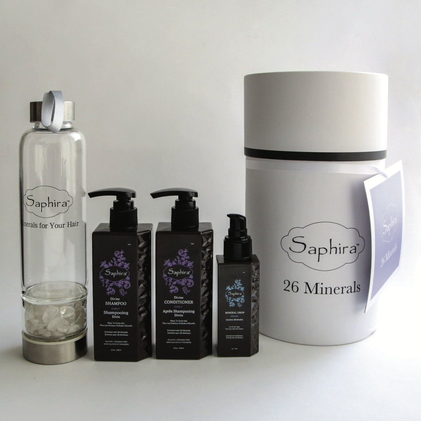 Curly Mineral Gift Set With Free Water Bottle