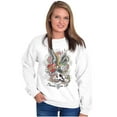 thumbnail image 3 of Never Give Up Fight Skull Tattoo Unisex Plus Fleece Graphic Sweatshirt Brisco Brands 2X, 3 of 5