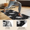 thumbnail image 4 of Black White Cat Rose Moon Star Pattern Hot Yoga Mat Towel Non Slip for Hot Yoga - Quick-Drying Yoga Mat Cover with 4 Corner Pockets with Travel Bag - Hot Yoga Towel Non Slip 70"x26", 4 of 6