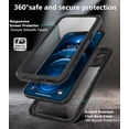 thumbnail image 6 of Design for iPhone 12 Pro Max Waterproof Case, Shockproof Dustproof with Screen Protector, Full Body Protective Phone Case for iPhone 12 Pro Max 6.7'' Black, 6 of 7