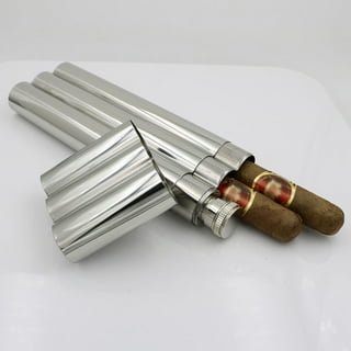 Stainless Steel Flask And Cigar Holder