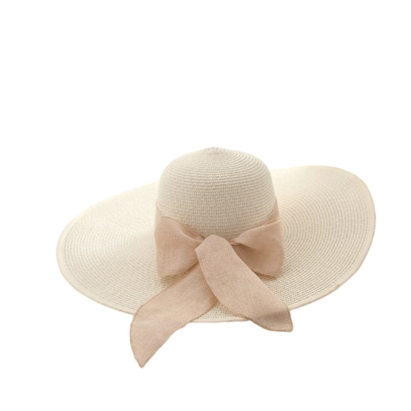 Women's Sun Hat Wide Brim for Maximum UV Protection Lightweight Summer Outdoor Foldable Beach Hat Portable Travel Accessory Floppy Sunshade Visor White