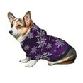 thumbnail image 7 of Fotbe Snowflake Gradient Purple Print Small Dog Sweater Hoodies Pet Grey Hooded Soft Fleece Sweatshirts with Pocket Fall Winter Puppy Cat Sweaters Warm Clothes-Small, 7 of 7