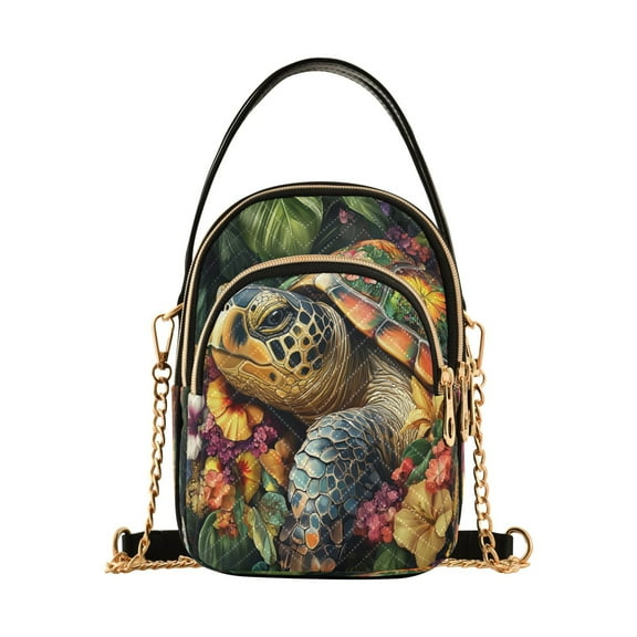 Cross Body Fashion Shoulder Waist Purse Bags Turtle Blossom Serenity Pocket Handbags