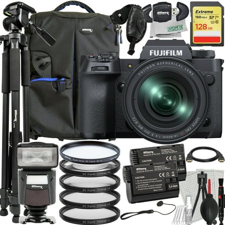 Ultimaxx Advanced FUJIFILM X-H2 Camera with XF 16-80mm f/4 Lens Bundle - Includes: 128GB Extreme Memory Card  4PC Close-Up Filter Kit  Lightweight Tripod & Much More (32pc Bundle)