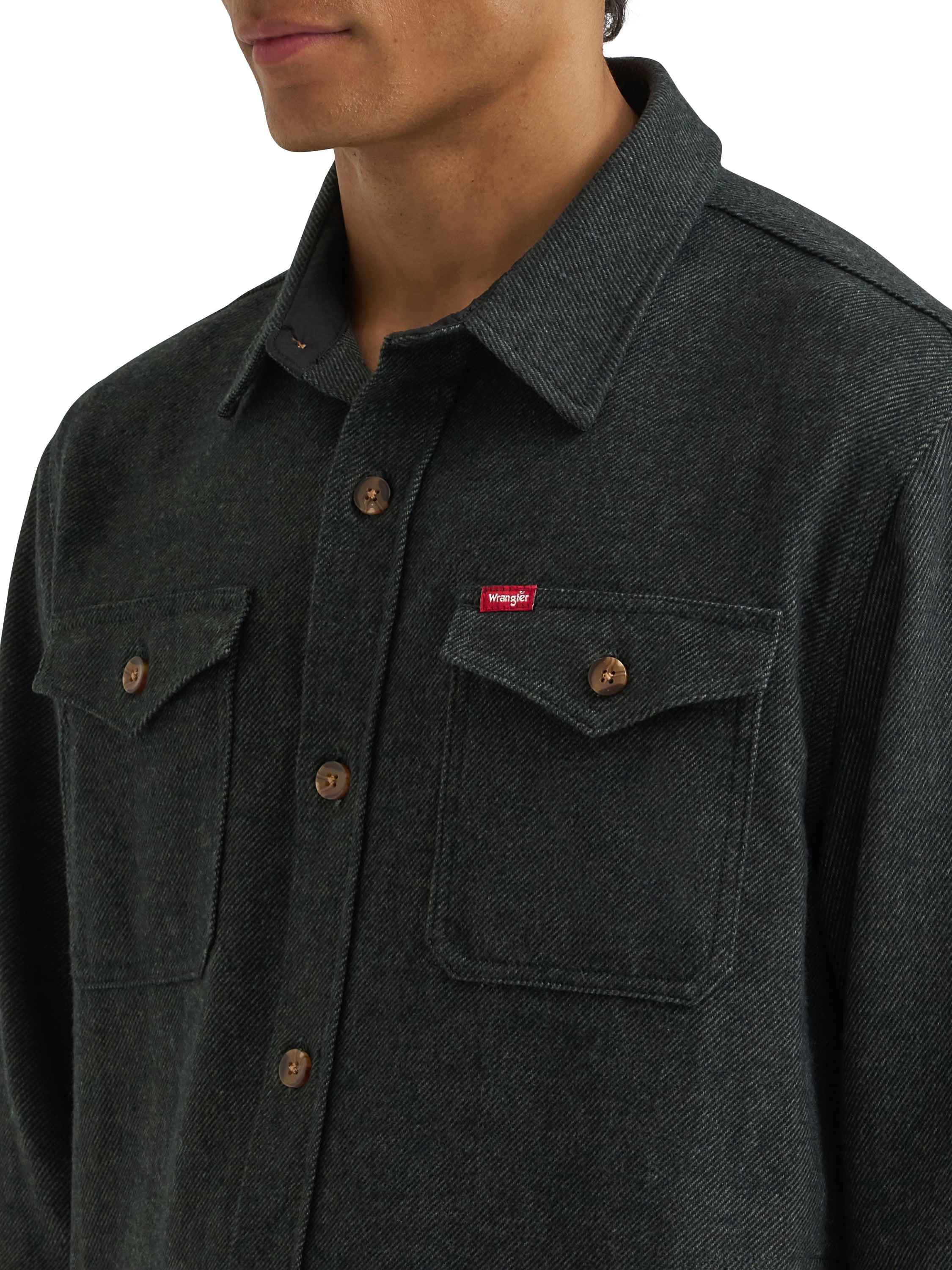 Wrangler® Men's Brushed Fleece Flannel Shirt Jacket, S-3XL