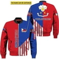 thumbnail image 2 of Lotusprinthandmade Personalized Philippines Flag All-over Print Bomber Jacket S-5XL Multicolor, 2 of 5