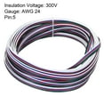 thumbnail image 3 of Uxcell 24 Gauge 5 Conductor Electrical Wire Tinned Copper Cable 49FT Stranded Wire for LED Strips Lamps Residential Wiring, 3 of 6