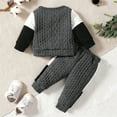 thumbnail image 4 of Xudanell 3-6 Month Boy Clothes Toddler Boys Winter Patchwork Colours Tops Pants Outfits 2pcs Clothes Set for Babys Boy Clothes 3-6 Months Grey, 4 of 7