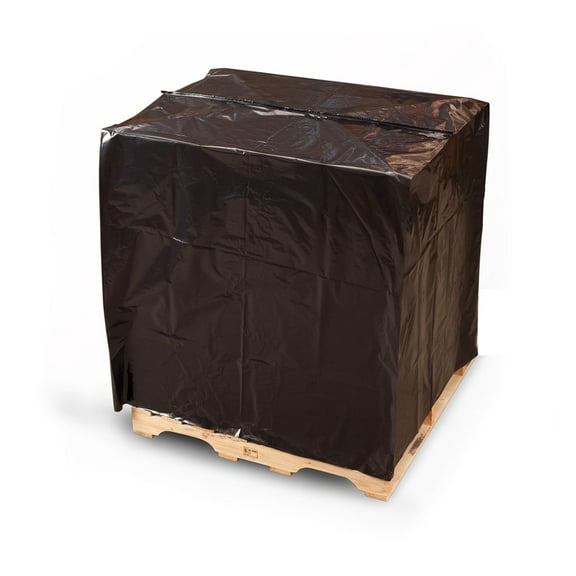 51" X 49" X 73" 2 Mil Black UVI/UVA Pallet Covers (55 Bags) - Laddawn 10890