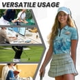 thumbnail image 6 of GarronmavisWomen's Golf Shirt Zip Short Sleeve Collared Tennis Shirts Casual Hiking Shirts Pickleball Womens Animal Golf Shirt, Blue Sea Turtles, Size M, 6 of 7