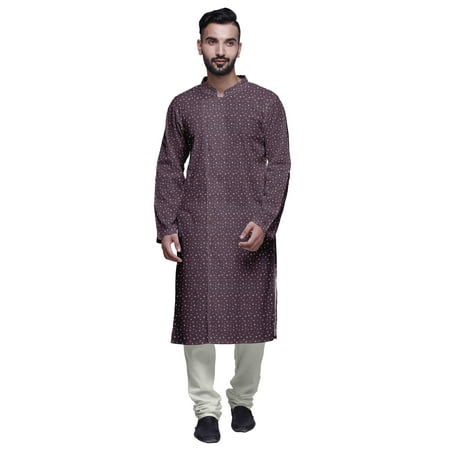 

Atasi Party Wear Kurta Pajama For Men Mandarin Collar Long Sleeve Ethnic Kurta Pajama