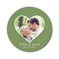 thumbnail image 1 of Darling Souvenir Round 45 Pcs Heart Custom Photo Labels Save The Date Stickers Personalized Bride Groom Names And Date Envelope Seals - Green, 1 of 4