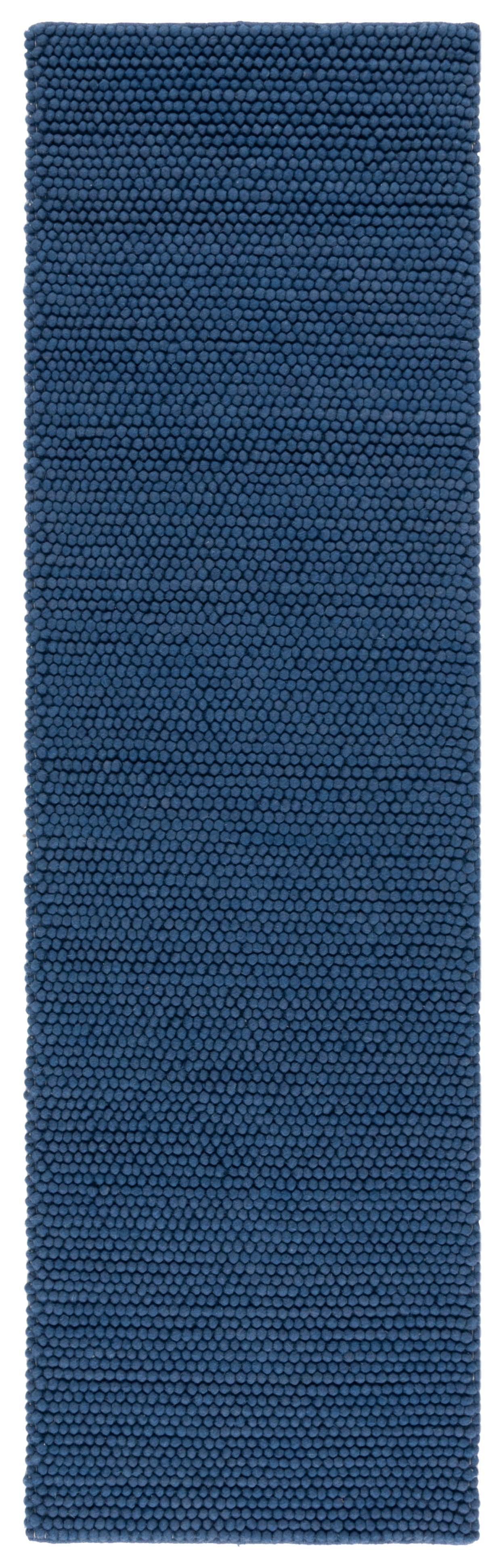 SAFAVIEH Natura Feride Geometric Runner Rug, Navy Blue, 2'3" x 8' - Scandinavian Design, Navy & Blue, Handmade Wool Blend, Ideal for Living Room, Bedroom, Dining Space, Entryway, Hallway, Kitchen