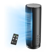 Dr. Prepare 12.7" Bladeless Tower Desk Fan with Remote, Quiet 28 dB Table Fan for Bedroom