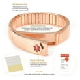 thumbnail image 5 of Vagzen Rose Gold Medical Alert Bracelet,Stretch ID Bangle, 8.26 '', Jewelry for Women Men, Width:0.5'', 5 of 5