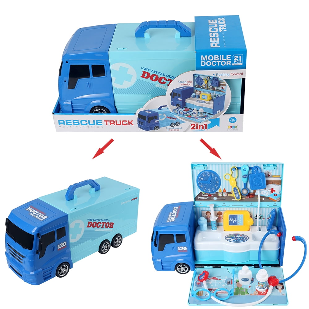 Kids Doctor Cart Medical Truck Kit — Mobile Pet & Human Care Playset with Pretend Medical Tools for Imaginative Role Play