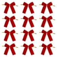 thumbnail image 1 of 12 lazos de terciopelo para de , adornos de terciopelo, decoración navideña, fiestas, bodas, escaleras, puertas, guirnaldas decorativas. Rojo, 1 of 8