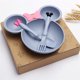 thumbnail image 4 of Cartoon Bowl Tableware Set Wheat Straw Dishes Dinner Feeding Plate Bowknot Food Plate Spoon Fork Bl, 4 of 5