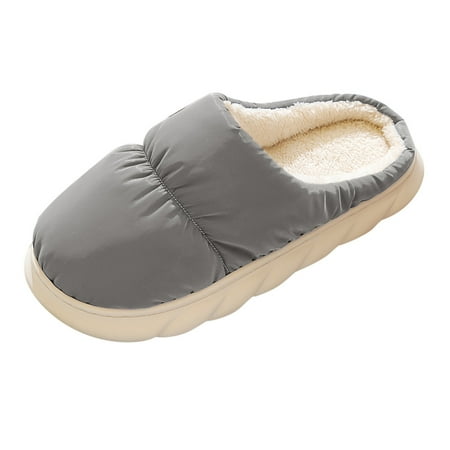 

nsendm Sock Slippers for Men Men Slippers Winter Home Cotton Slides Christmas Antlers Rubber Slippers for Men Size 13 Shoes Grey 9