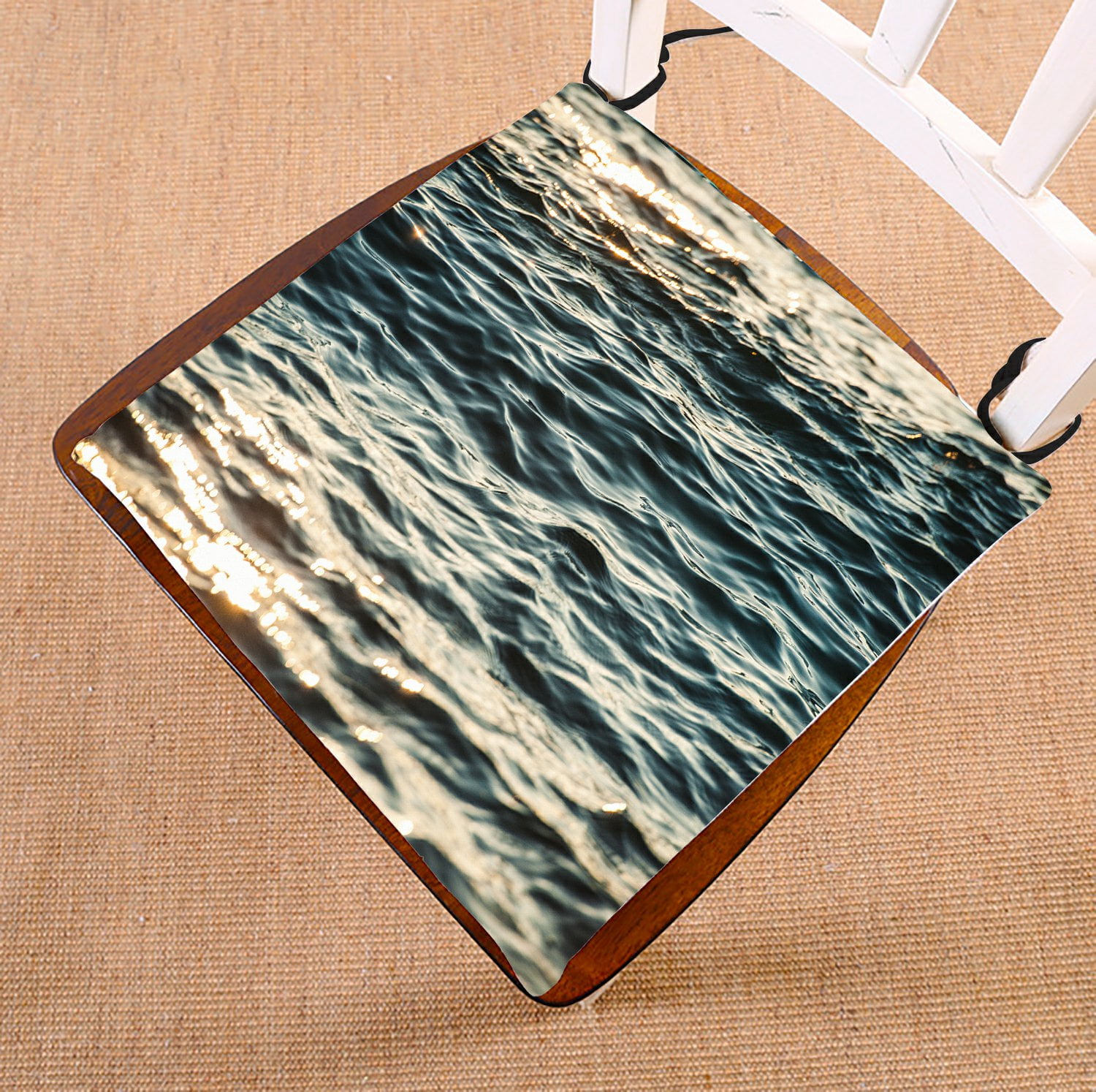 PHFZK Seascape Chair Pad, Ocean Waves Sea Beach at Sunset Time Seat Cushion Chair Cushion Floor