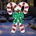 thumbnail image 3 of Christmas Candy Canes Tinsel Yard Light Decorations Pre-Lit LED Warm White Lights with Metal Stakes for Indoor Outdoor Yard Holiday Décor, Christmas Event, Christmas Eve Night Décor, 3 of 9