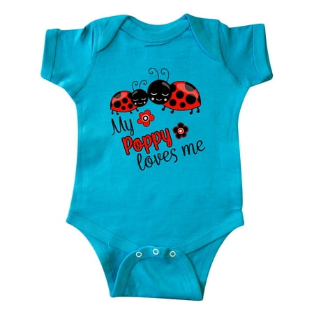 

Inktastic My Poppy Loves Me with Cute Ladybugs Gift Baby Boy or Baby Girl Bodysuit