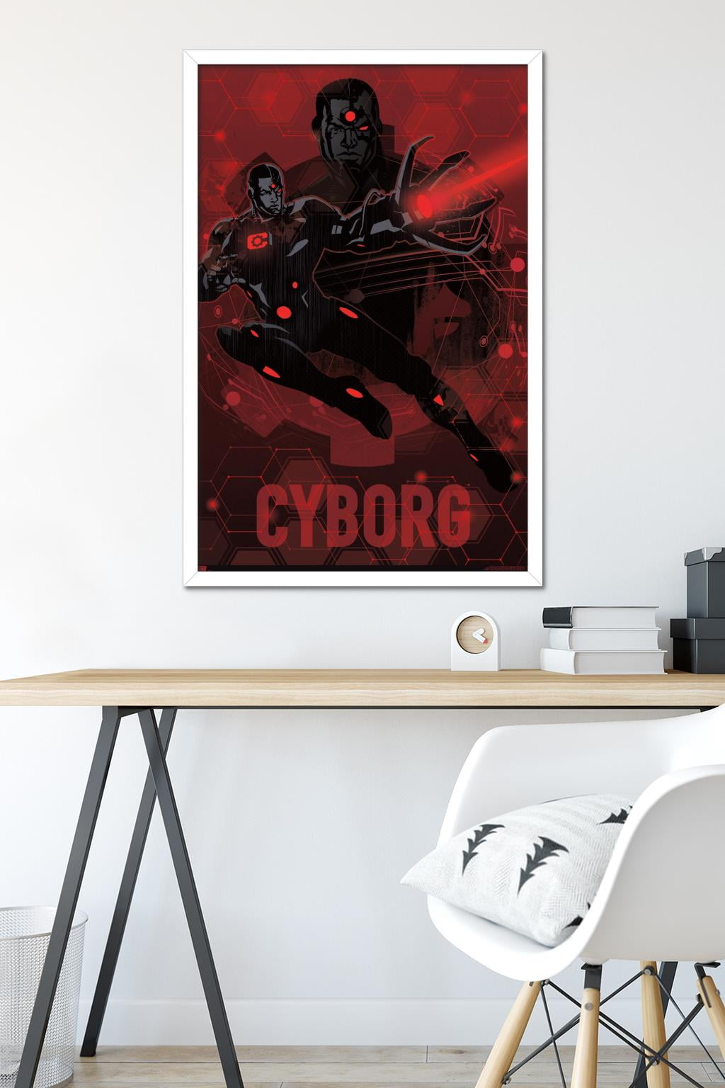 DC Comics: Dark Artistic - Cyborg Wall Poster, 22.375" x 34" Framed
